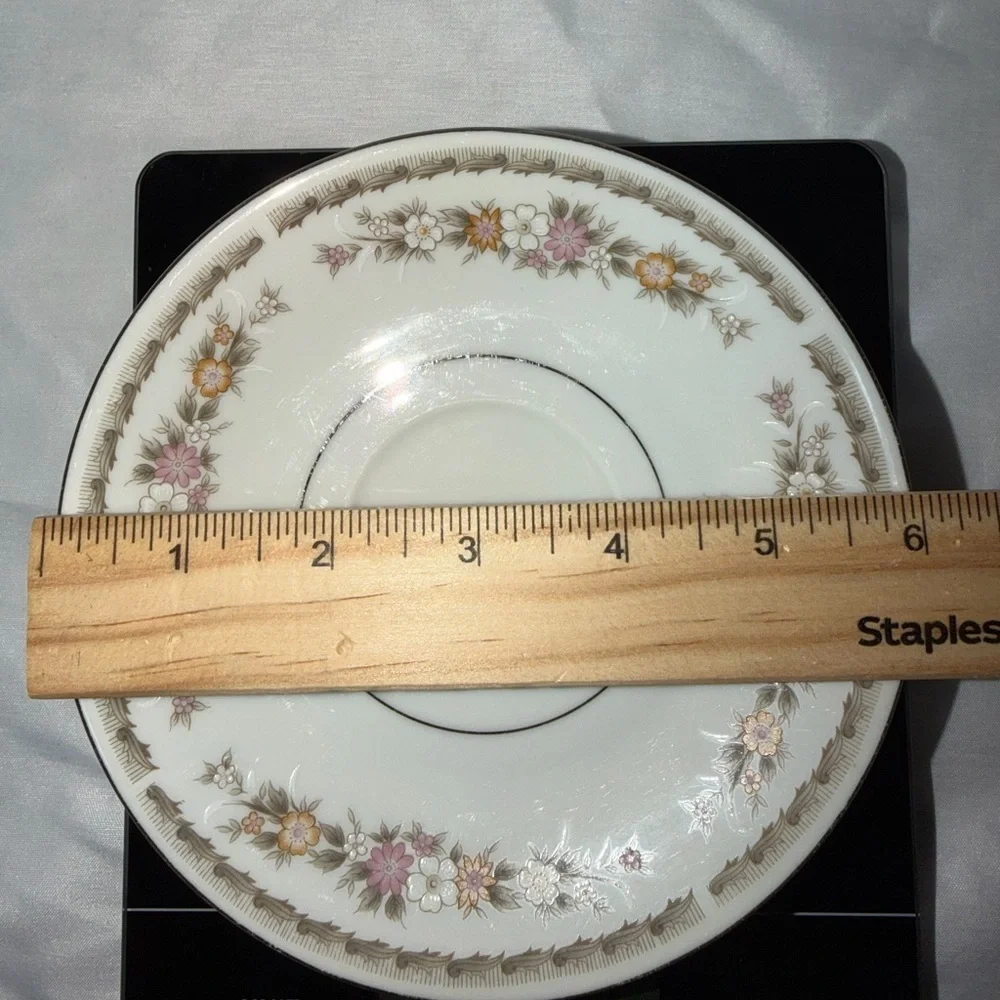 Crescent White and Pink Floral Dinnerware Set